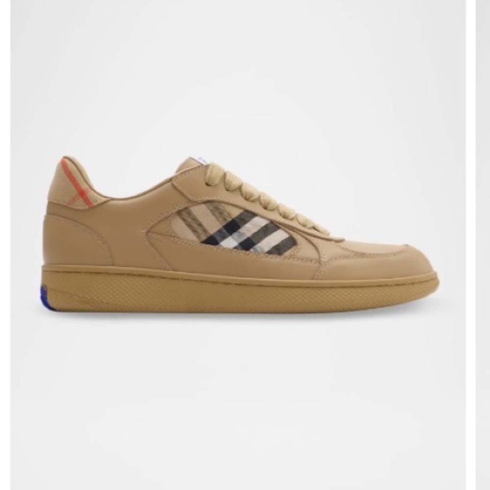 Burberry
Men's Terrace Leather and Check Low-Top Sneakers